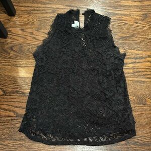 Veronica M black lace sleeveless tank